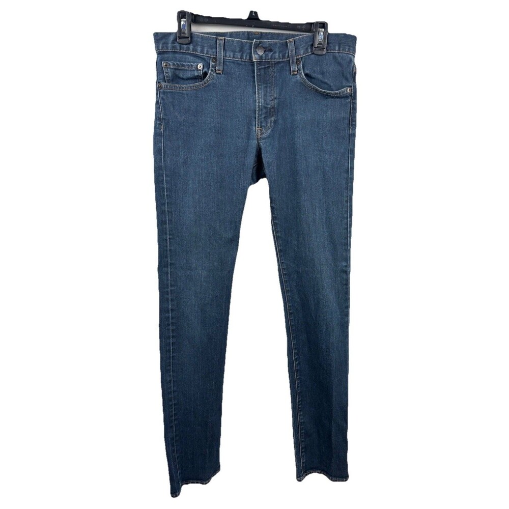 Uniqlo UJ Jeans Women’s 10 Blue Straight-Leg Low-Rise Medium Wash Denim Japan
